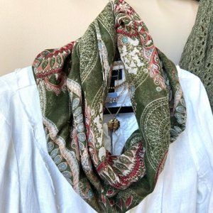 ?? OLIVE green shabby chic scarf